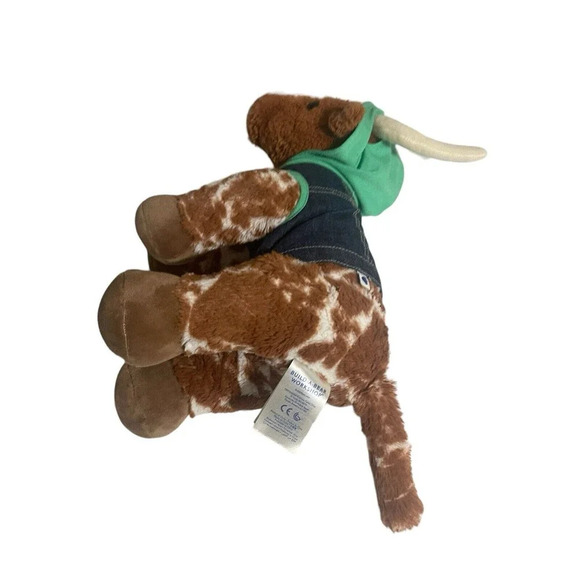 Build A Bear Longhorn Cow Brown & White Spotted Bull Plush With Outfit - Picture 8 of 13